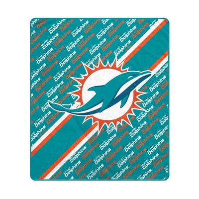 Miami Dolphins Pegasus 60" x 70" Diagonal Lined Wordmark Ultra Soft Blanket