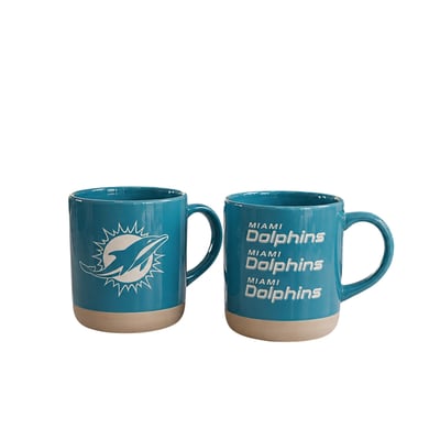 Miami Dolphins Pegasus Two-Piece 14oz. Echo Logo Ceramic Mug Set