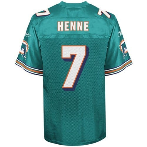 Reebok NFL Equipment Miami Dolphins #7 Chad Henne Aqua Replica