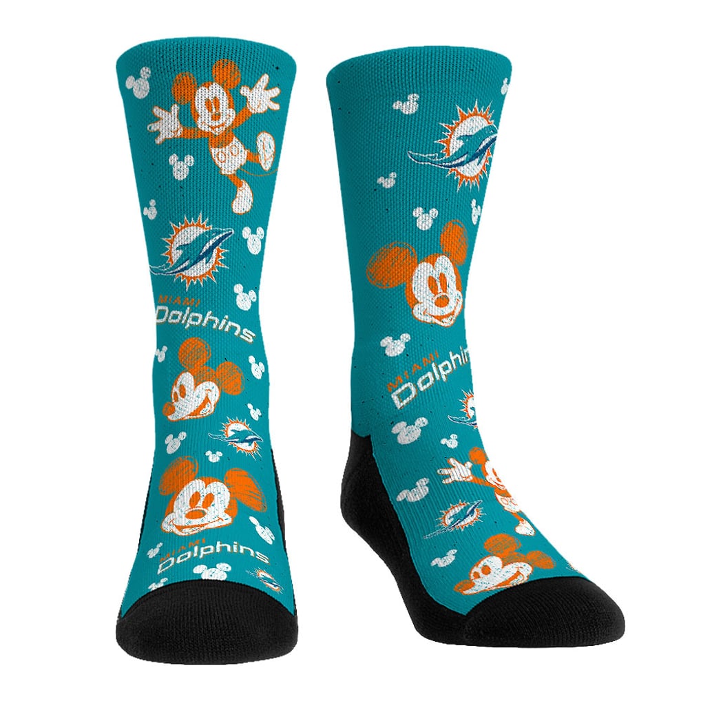 Miami Dolphins Rock Em Socks Unisex Disney Three-Pack Crew Socks Set