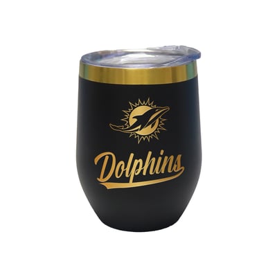 Miami Dolphins The Memory Company 12oz. Stainless Steel Gold Lettering Stemless Wine Tumbler