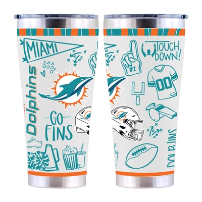Miami Dolphins The Memory Company 30oz. Sketchpad Stainless Steel Tumbler