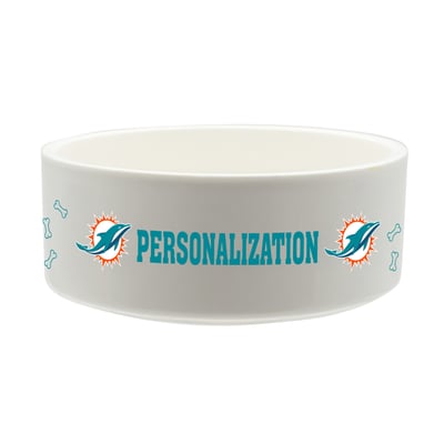 Miami Dolphins The Memory Company 35oz. Personalized Ceramic Pet Bowl