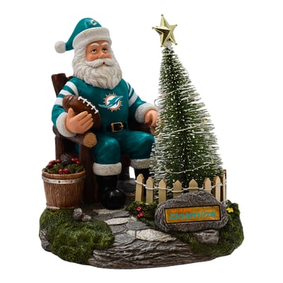 Miami Dolphins The Memory Company Santa Figurine with LED Tree