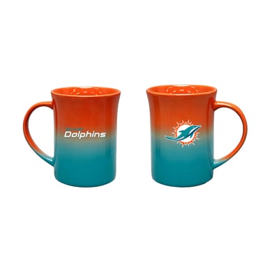 Miami Dolphins The Memory Company Two-Pack 15oz. Ceramic Ombre Mug Set