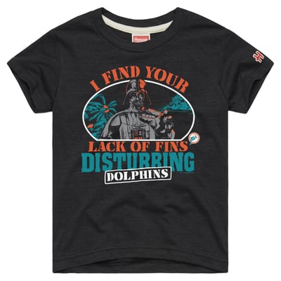  Miami Dolphins Homage Toddler NFL x Star Wars Dark Side Tri-Blend T-Shirt - Charcoal