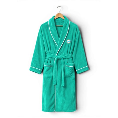 Miami Dolphins Pegasus Unisex Logo Patch Ultra Cozy Robe - Aqua

