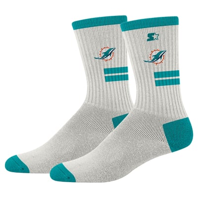  Miami Dolphins PRO Compression Unisex Premiere Cushioned Crew Socks - Cream