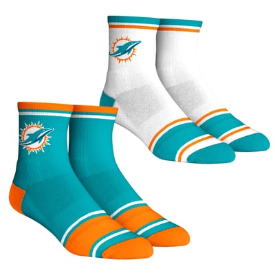 Miami Dolphins Rock Em Unisex Two-Pack Team Color Crew Socks