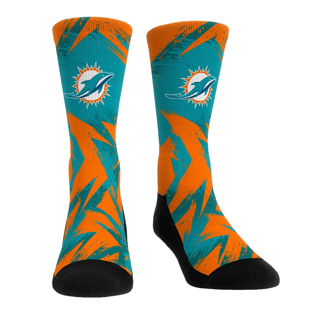  Miami Dolphins Rock Em Socks Unisex Gameday Two-Pack Crew Socks Set