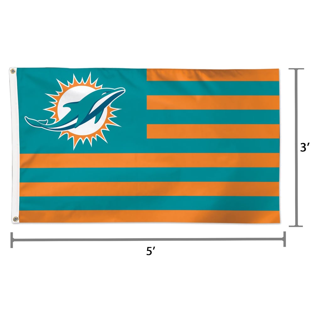 Miami Dolphins WinCraft 3' x 5' Americana Stars & Stripes Deluxe Flag