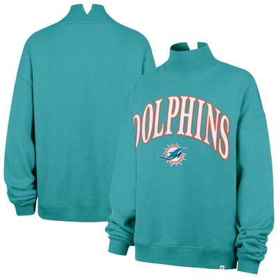 Miami Dolphins '47 Women's Oversized Vantage Mock Neck Sweatshirt - Aqua