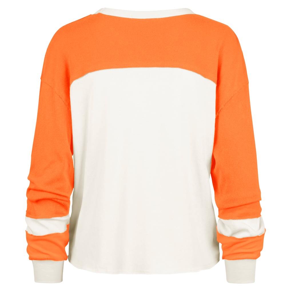 Miami Dolphins '47 Women's Double Header Curve Raglan Long Sleeve Crop Top - Cream