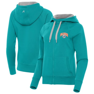 Miami Dolphins Antigua Women's Victory Full-Zip Hoodie - Aqua
