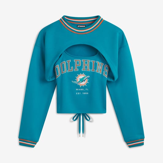  Miami Dolphins Off Season x NFL Women's Fleece Shrug Cami - Aqua
