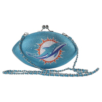 Miami Dolphins Cuce Women's Team Color Crystal Football Purse
