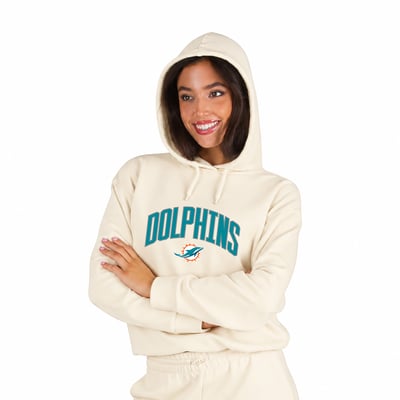  Miami Dolphins Fanatics Women's Plus Size Hoodie & Pants Lounge Set - Cream
