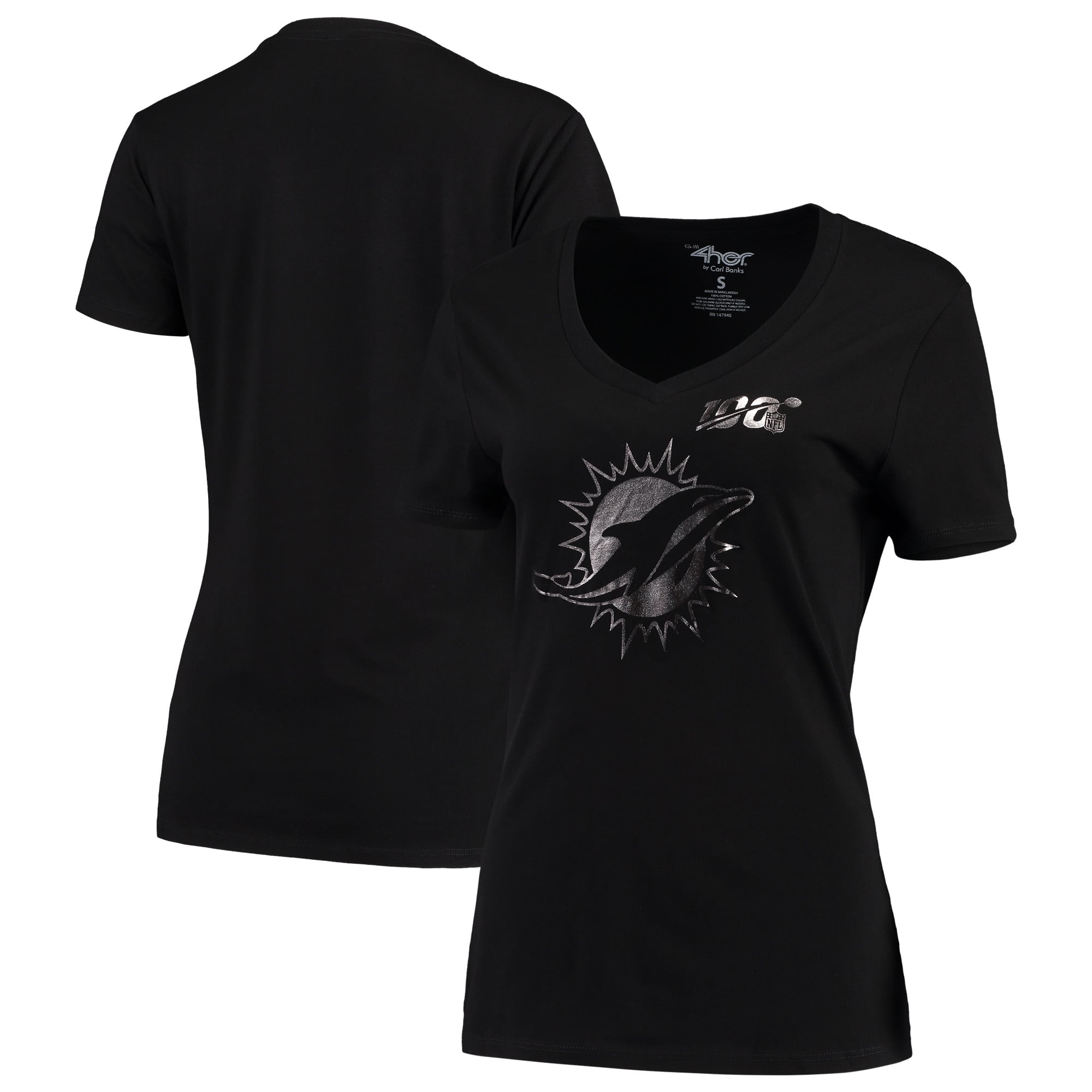 Women's G-III 4Her by Carl Banks Black Miami Dolphins NFL 100 Fair
