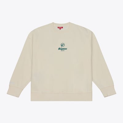 Miami Dolphins Mitchell & Ness Women's  Core Essentials Micro Logo Fleece Sweatshirt - Cream