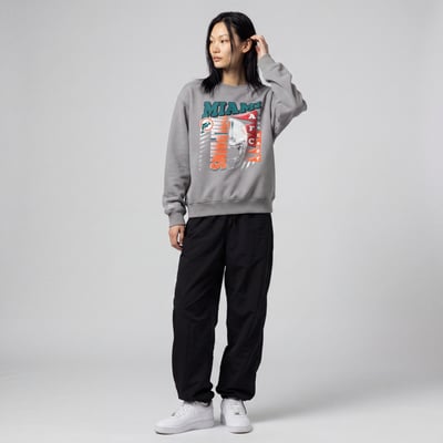  Miami Dolphins Mitchell & Ness Women's Street Graphic Crewneck Sweatshirt - Gray