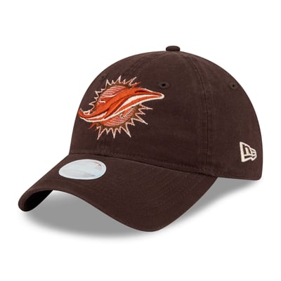 Miami Dolphins New Era Women's Pumpkin Spice 9TWENTY Adjustable Hat - Brown