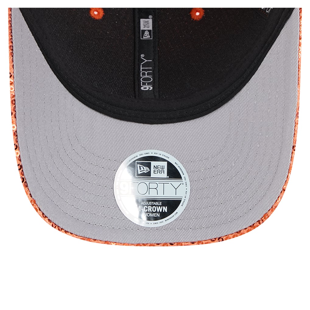 Miami Dolphins New Era Women's Sequin Script 9FORTY Adjustable Hat - Orange