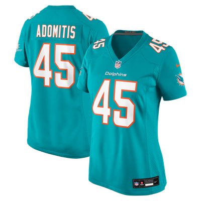 Cal Adomitis Miami Dolphins Nike Women's Team Game Jersey - Aqua