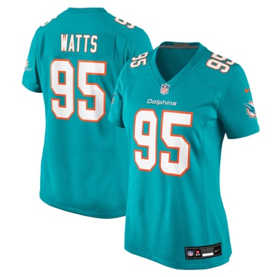 Eric Watts Miami Dolphins Nike Women's Team Game Jersey - Aqua