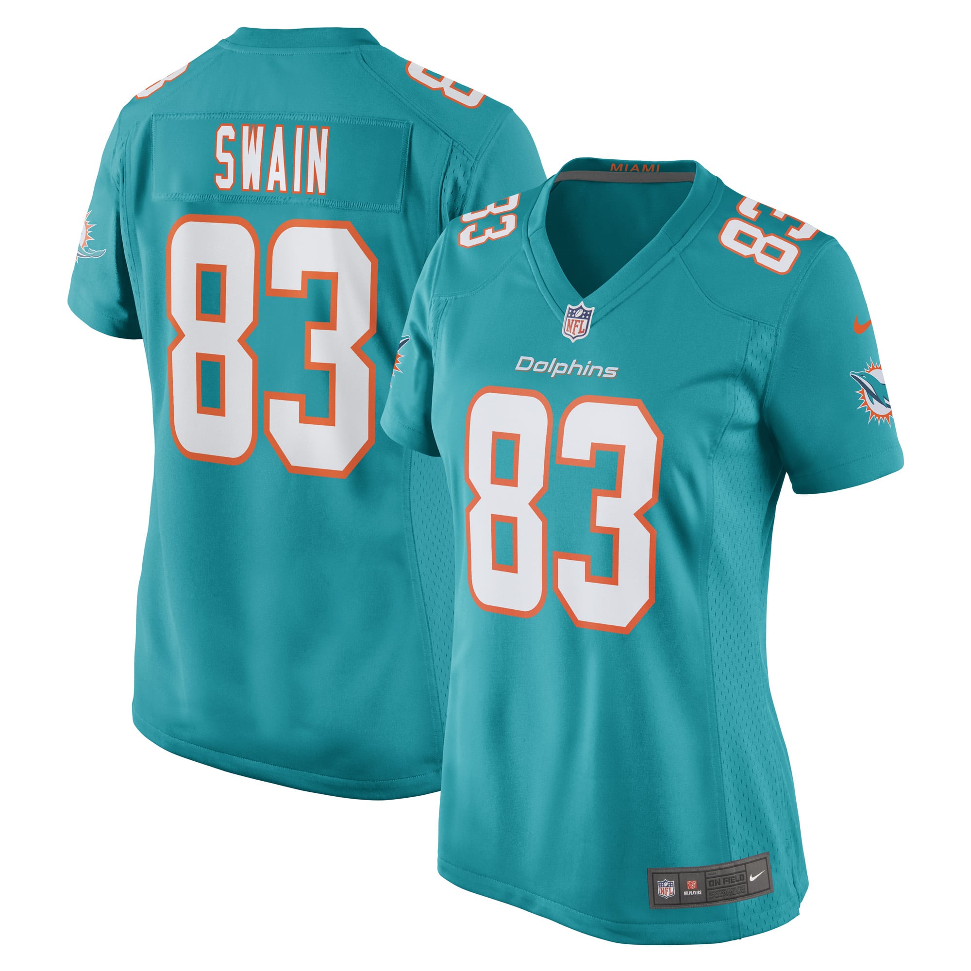 Women's Nike Freddie Swain Aqua Miami Dolphins Game Player Jersey
