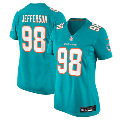 Jordan Jefferson Miami Dolphins Nike Women's Team Game Jersey - Aqua