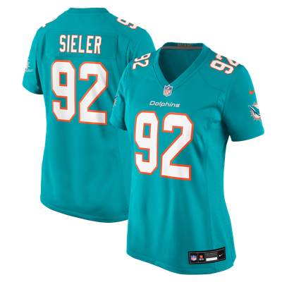 Zach Sieler Miami Dolphins Nike Women's Game Jersey - Aqua