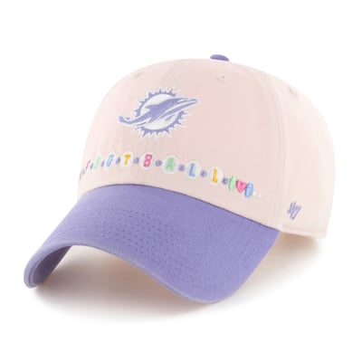Miami Dolphins '47 Youth Friendship Bracelet Clean Up Adjustable Hat - Pink/Purple