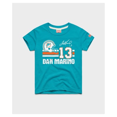 Dan Marino Miami Dolphins Homage Youth Remix Signature Tri-Blend T-Shirt - Aqua