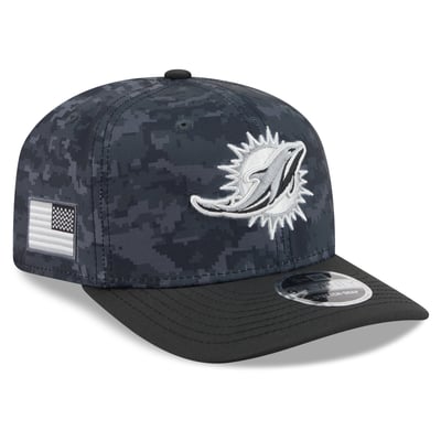 Miami Dolphins New Era Youth 2026 Salute To Service 9SEVENTY Adjustable Hat - Black