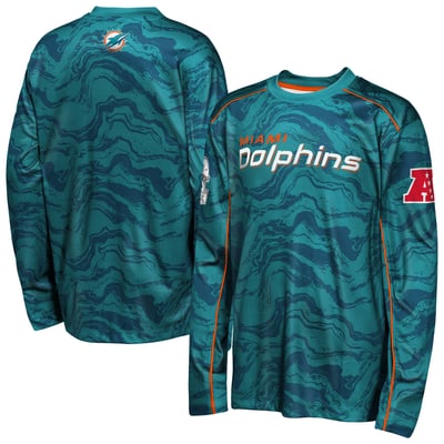 Miami Dolphins Outerstuff Youth Tailgate Performance Long Sleeve T-Shirt - Aqua
