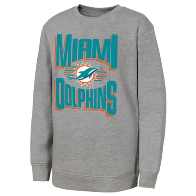 Miami Dolphins Outerstuff Youth Jet Stream Sweatshirt - Gray