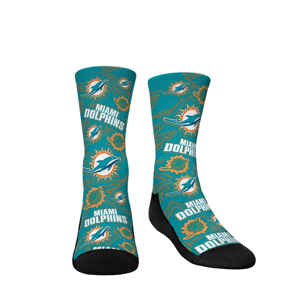  Miami Dolphins Rock Em Socks Youth Game Day Two-Pack Crew Sock Set