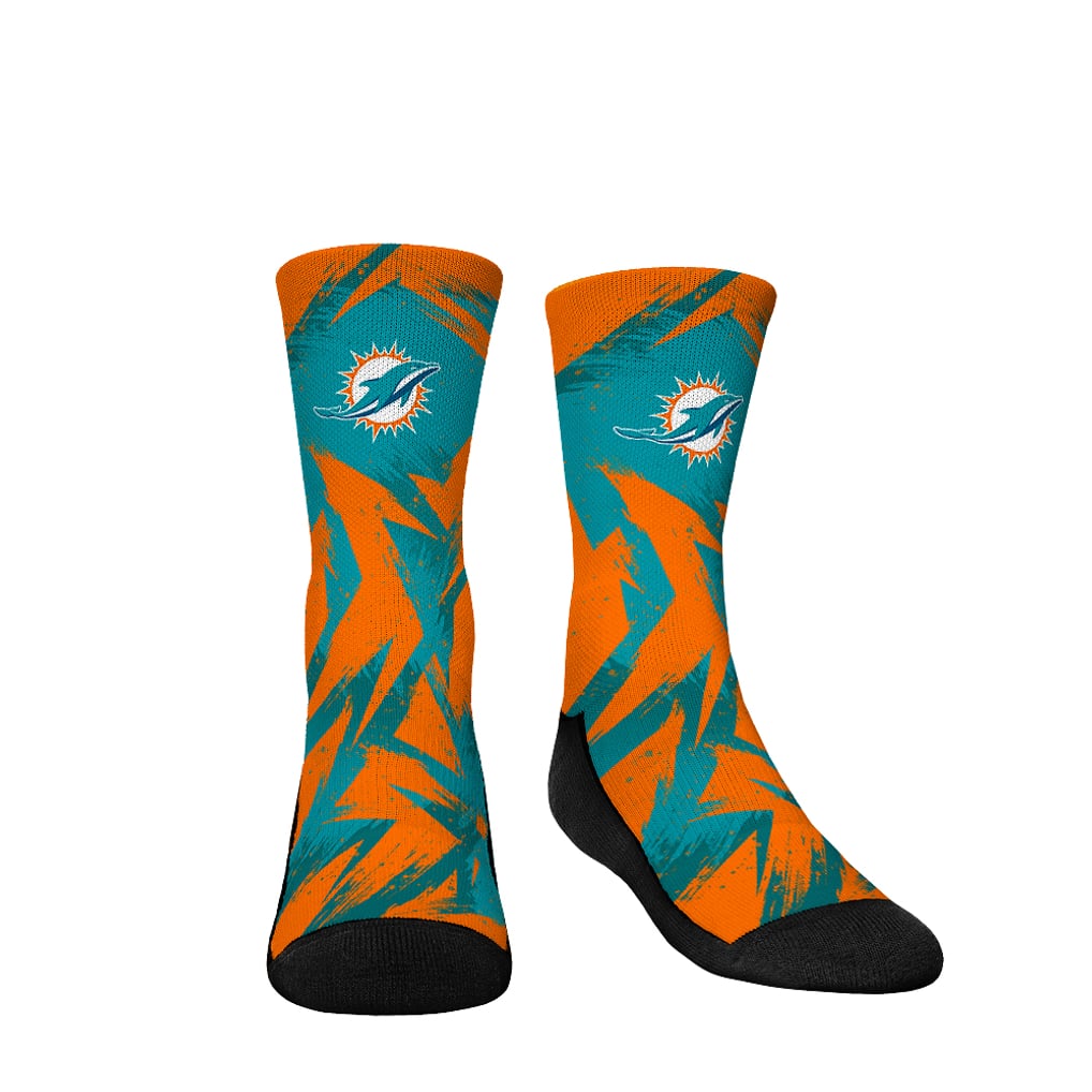  Miami Dolphins Rock Em Socks Youth Game Day Two-Pack Crew Sock Set