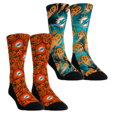 Miami Dolphins Rock Em Socks Youth Halloween Crew Socks 2-Pack Set