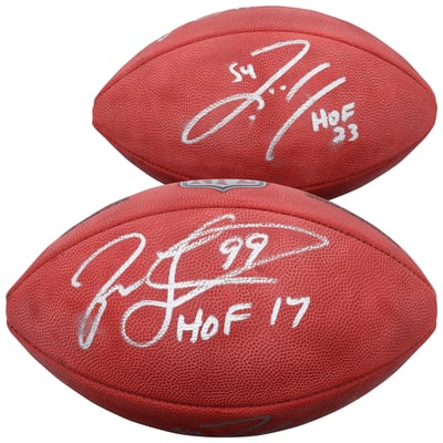 Zach Thomas & Jason Taylor Miami Dolphins Autographed Fanatics Authentic Wilson Duke Full Color Football with Multiple Inscriptions