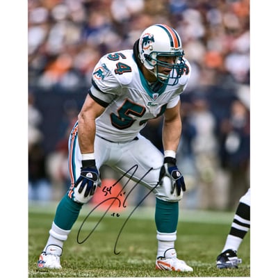 Zach Thomas Miami Dolphins Fanatics Authentic Autographed 16" x 20" White Jersey Photograph