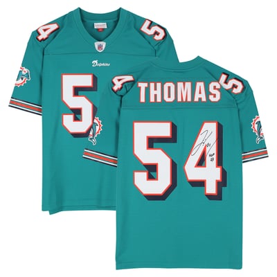 Zach Thomas Miami Dolphins Autographed Fanatics Authentic Aqua Mitchell & Ness 2006 Replica Jersey with "HOF 23" Inscription