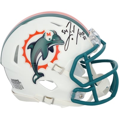Zach Thomas Miami Dolphins Autographed Fanatics Authentic Riddell 1997-2012 Throwback Speed Mini Helmet with "HOF 23" Inscription