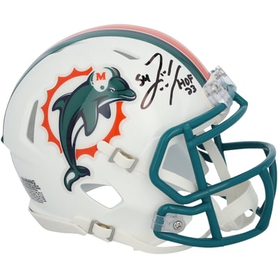 Zach Thomas Miami Dolphins Autographed Fanatics Authentic Riddell 1997-2012 Throwback Speed Mini Helmet with "HOF 23" Inscription