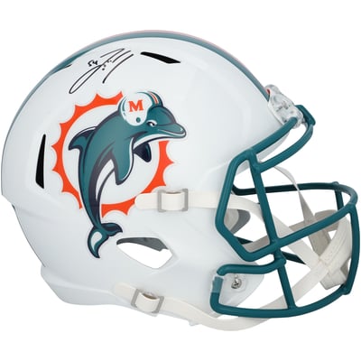 Zach Thomas Miami Dolphins Autographed Fanatics Authentic Riddell 1997-2012 Throwback Speed Replica Helmet
