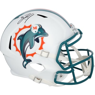 Zach Thomas Miami Dolphins Autographed Fanatics Authentic Riddell 1997-2012 Throwback Speed Replica Helmet
