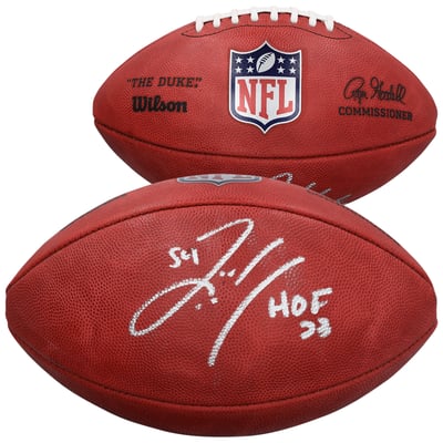 Zach Thomas Miami Dolphins Autographed Fanatics Authentic Wilson Duke Full Color Football with "HOF 23" Inscription