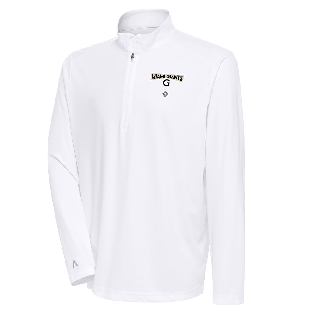 Miami Giants Antigua Tribute Quarter-Zip Pullover Top - White