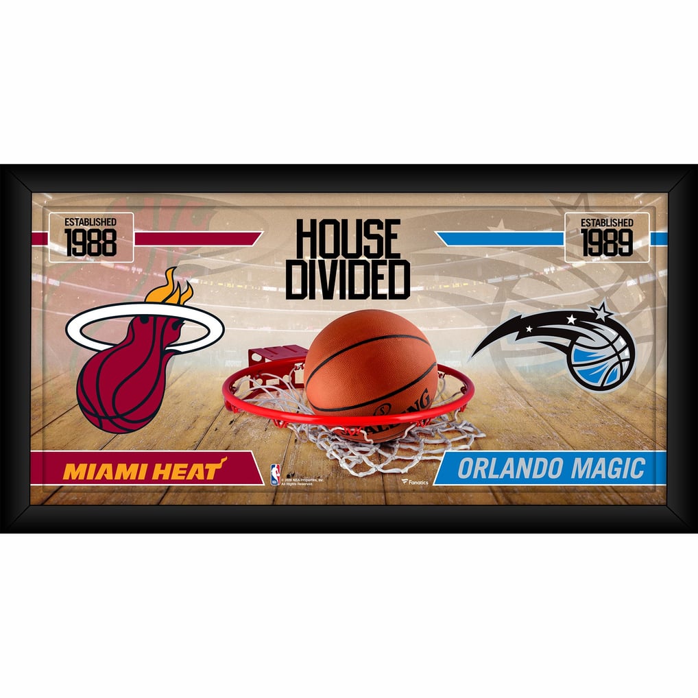 Miami Heat vs. Orlando Magic Fanatics Authentic Framed 10" x 20" House Divided Collage