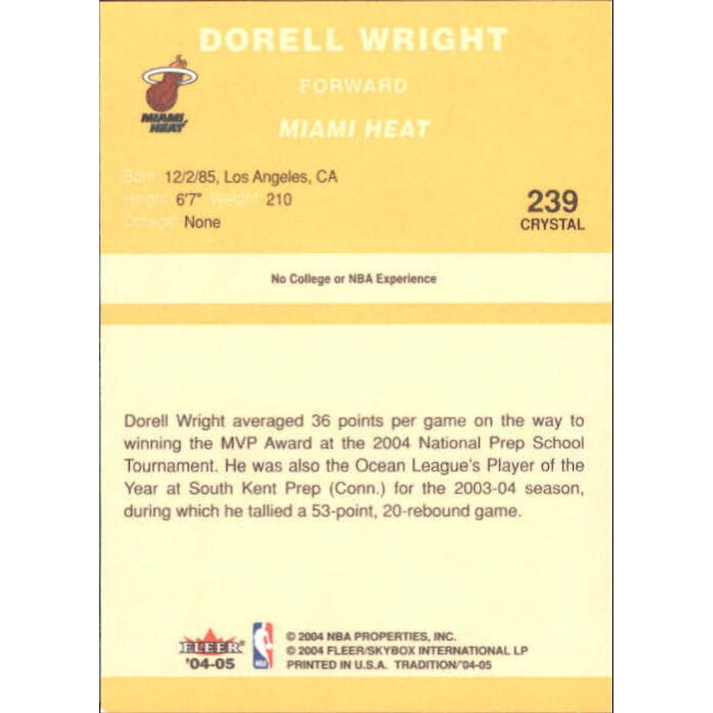 2004-05 Fleer Tradition Crystal #239 Dorell Wright